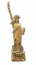 6.75" Statue of Liberty With New York City Skyline Base Figurine, Souvenir Gift