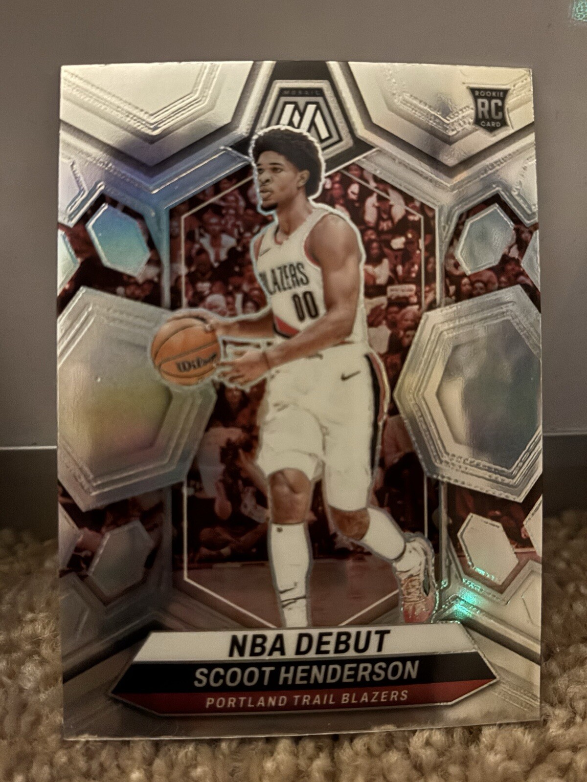 2023-24 Panini Mosaic SCOOT HENDERSON ROOKIE SILVER MOSAIC #216 Portland RC