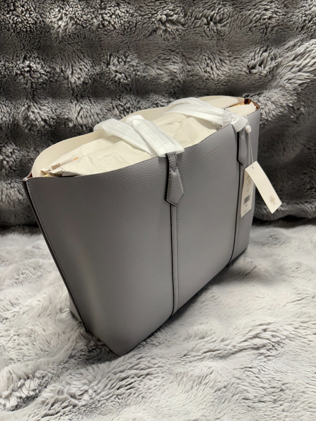 Tory Burch Perry Triple Compartment Tote Bay Grey MSRP$548 CHICDesign&PRACTICAL image 5