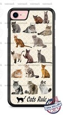 Cats Rule Cute Pet Animal Humor Phone Case Cover For iPhone Samsung LG Google