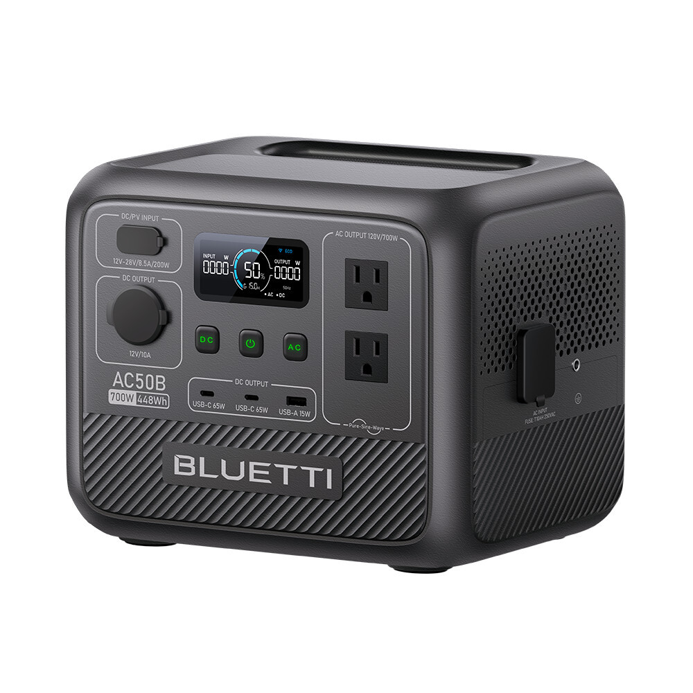 BLUETTI AC50B 700W 448Wh Portable Power Station LFP Battery for