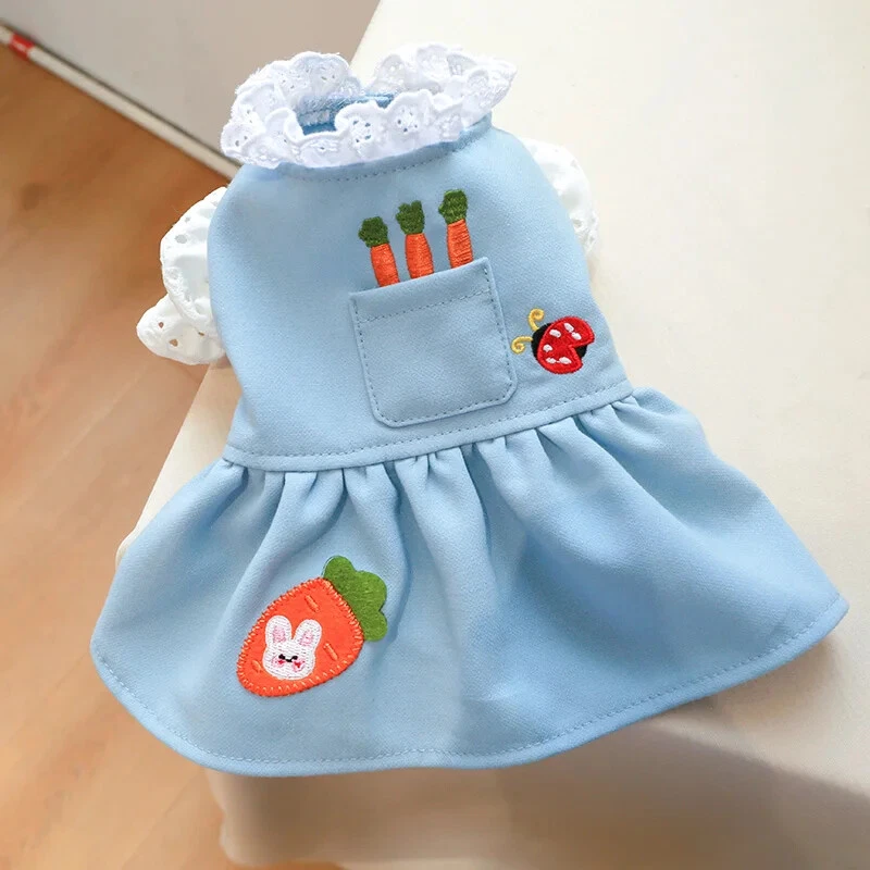 Mascota Perro Gato Primavera Verano Ropa 3 Zanahoria Dulce Vestido Cachorro Mascota Gato Abrigo Chaqueta Foto 2 de 4