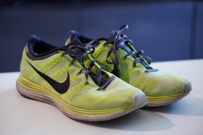 Nike Air Max Flyknit Lunar+1 Running Shoes Volt Color 554887-705 Mens Size  11