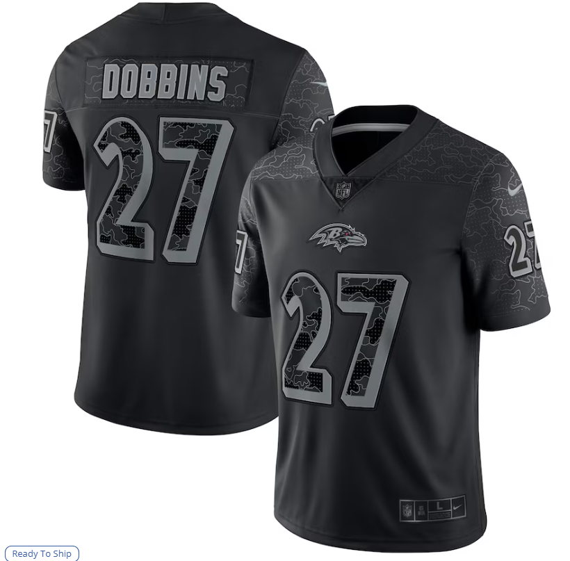 Men's Baltimore Ravens #27 J.K. Dobbins Stitched Jersey Size L - Perfect Birthday Gift