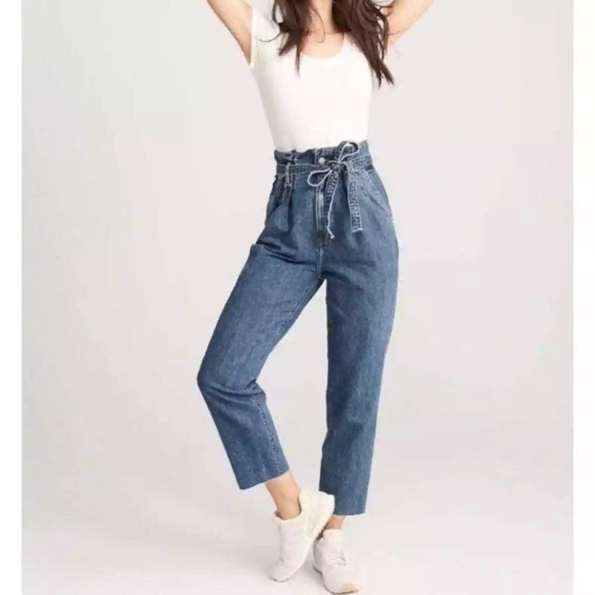 Paperbag High-Rise Mom Jeans