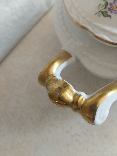 Jackson federgewichtiges China gerippt bedeckt Serviergeschirr mit goldenem Borte - Bild 11 von 13