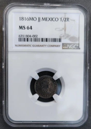 Mexico 1816 Mo JJ 1/2 Real NGC MS64