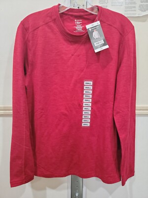 Member's Mark Men's S Red Ember Soft Sueded Brushed Long Sleeve Luxe Crew Shirt
