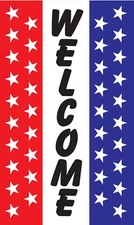 Welcome Flag With Stars  Welcome Sign Banner New Vertical 3'X5'