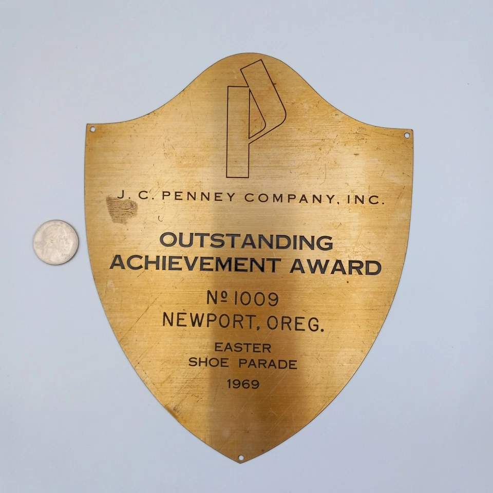 De colección JC Penney Newport Oregon Premio al Logro Placa '69 Desfile de Zapatos de Pascua Foto 2 de 4
