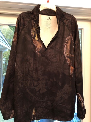 NWOT Mossy Oak Mens Camouflage 1/4 Zip Pullover Cooling Hunting Shirt (XL) - Picture 2 of 4