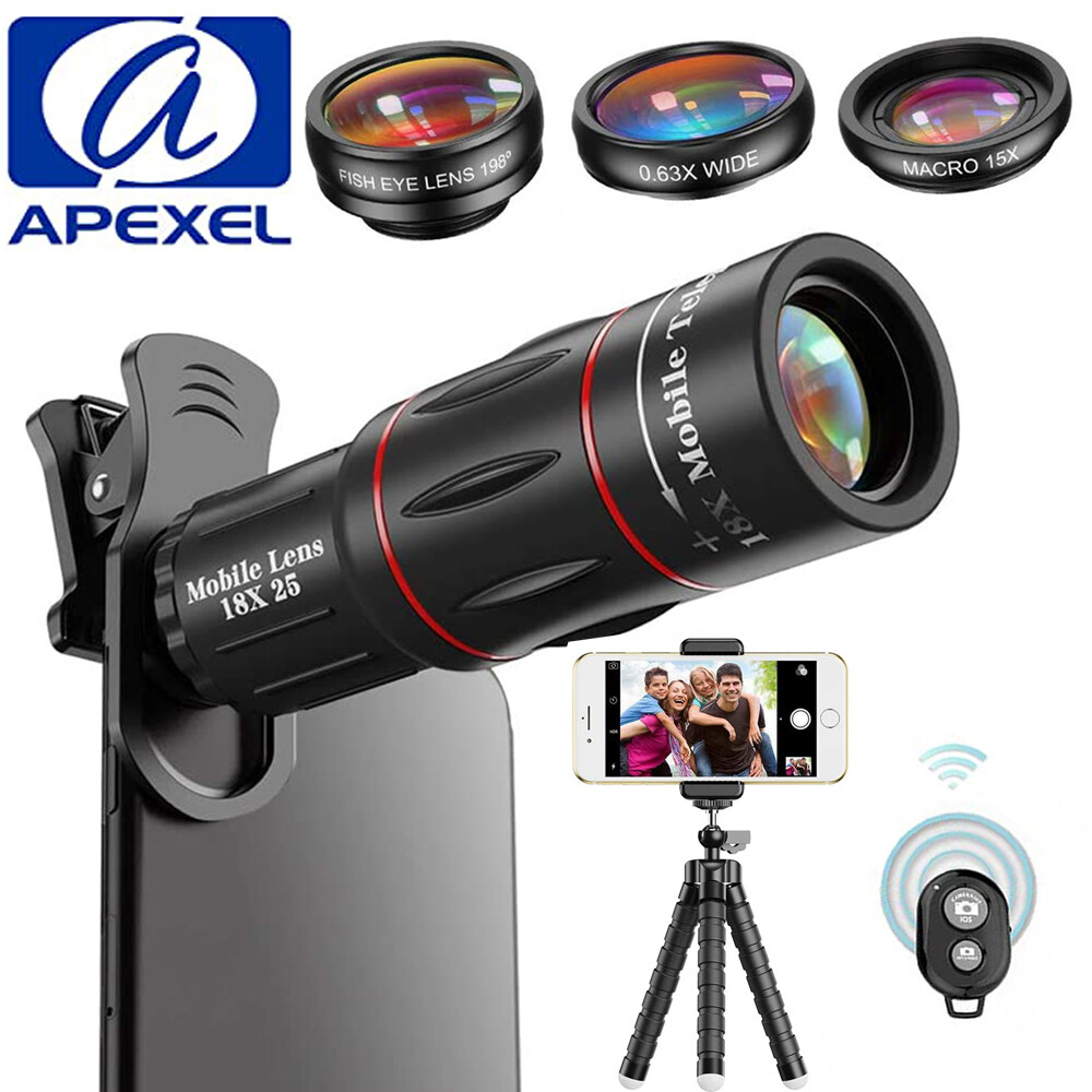 APEXEL Phone Camera Lens Kit For iPhone Smartphone 18 X Telephoto