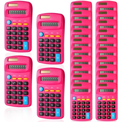 24 Pieces Basic Calculators for Students Small Pocket Size 8 Digit Display Mi...