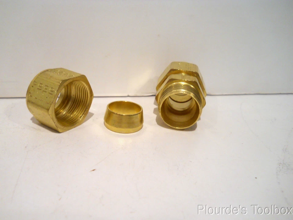 New Parker Brass 5/8" x 5/8" Tube CPI Single Ferrule Union, 10-10 HBZ-B - Image 3 of 4