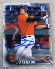 Jonah Arenado Signed Autograph Auto 2016 Bowman Chrome Prospects #BCP240