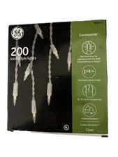 GE ConstantOn 200 Count ICICLE-Style Holiday Lights Clear White White Wire