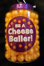 TUB OF CHEESE PUFFED BALLS BALLER CHRISTMAS ORNAMENT!!!! GREAT STOCKING STUFFER!
