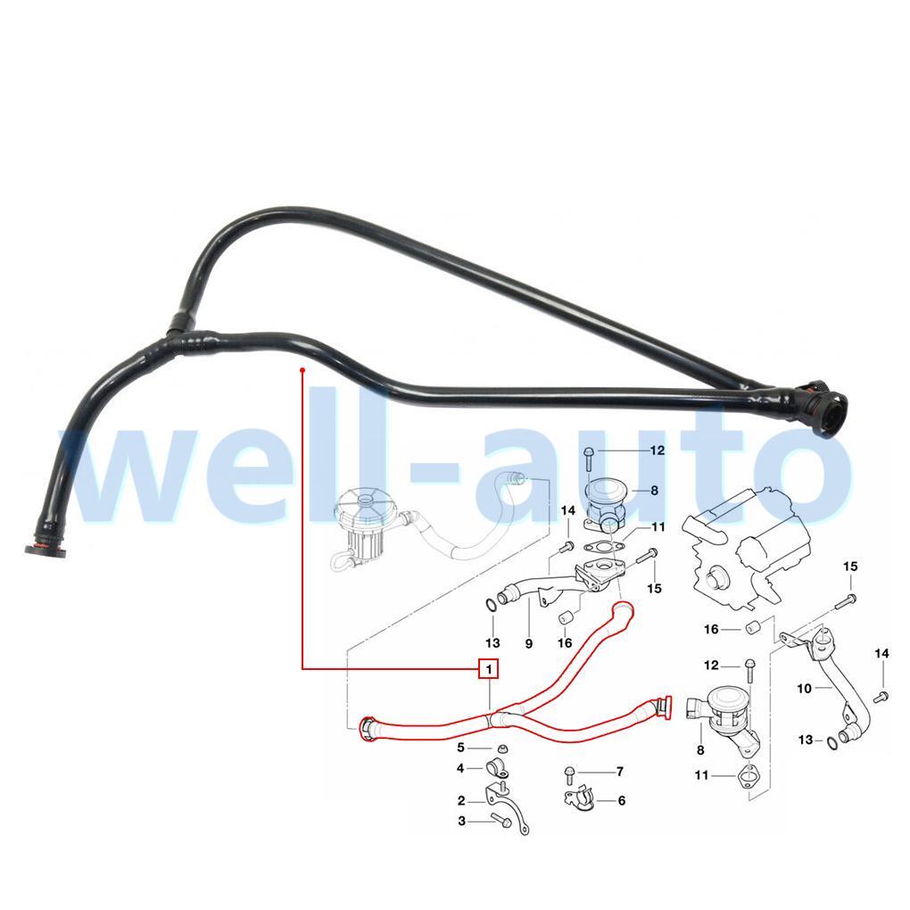 11727508270 Air Pump Hose Fits For BMW E60 E63 E64 E66 545i 645Ci 735Li