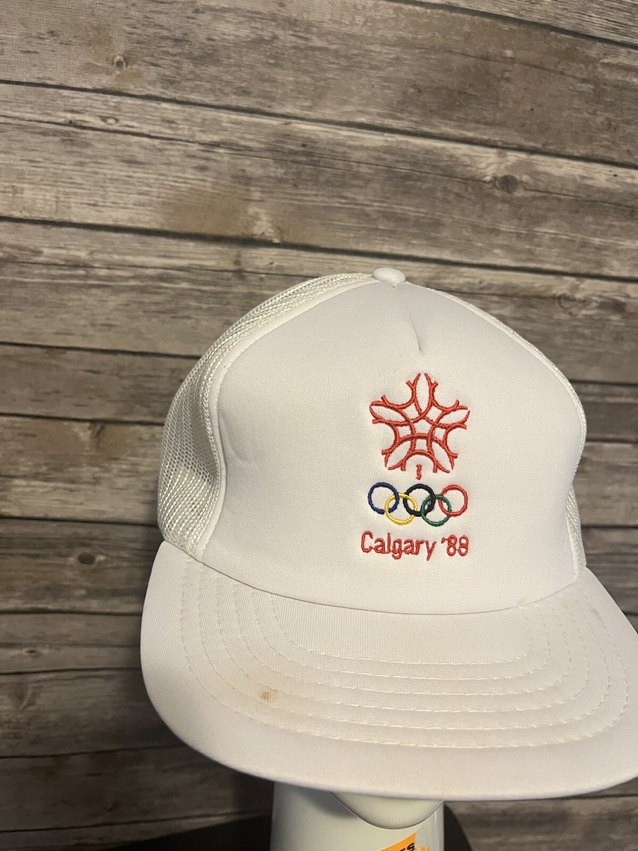 Calgary '88 Winter Games Snapback Trucker Hat White Cap
