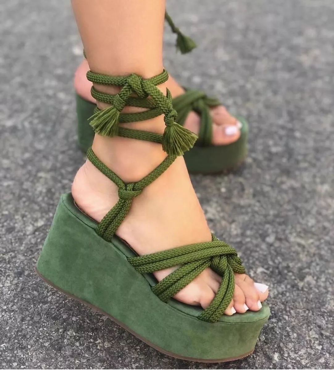 Womens Sandals Wedges Heels Ankle Strap Flatform Lace Up Platform
