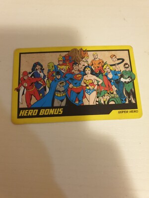 dc comics coin pusher rare card Namco Superheroes Game Room Shop Not really Super Powers but
