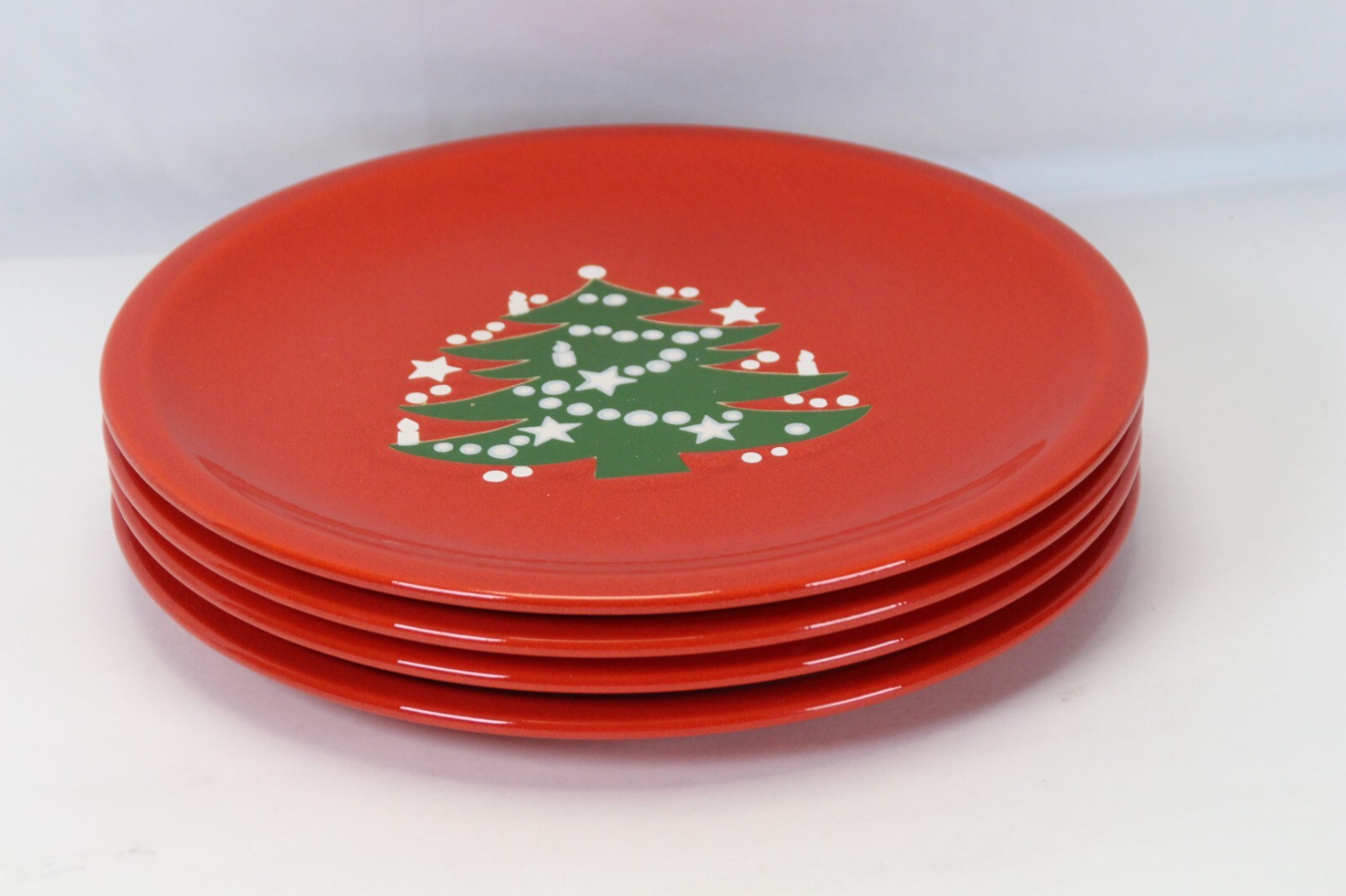 Waechtersbach Christmas Tree 10” Dinner Plates Red Lot of 4 eBay