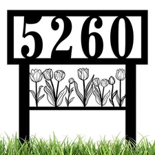 Personalized Address Yard Signs,Custom Metal Address Sign,Art Decor Address Sign