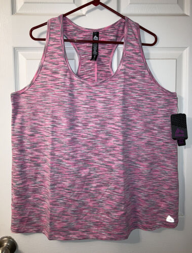 NWT RBK Pink multicolored racerback tank top 3X Wicking