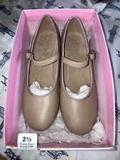 Adorable Girls ABT SPOTLIGHT Tap Dance Shoes Size 2.5 M Mary Janes Beige Nude
