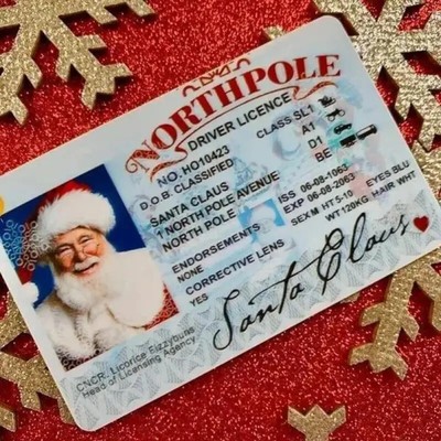 Santa's Lost Führerschein Ausweis - einzigartige Weihnachtsdeko & Schlittenführerschein