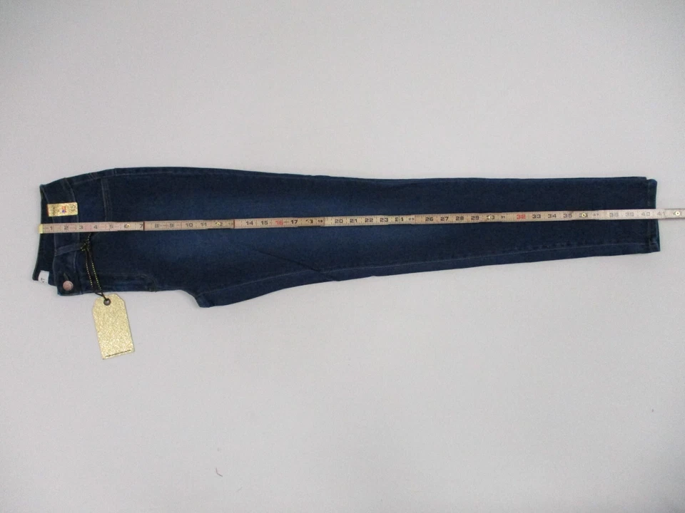 Pantalones de mezclilla vibrantes MIU para mujer talla 15 azul liso ajustados elásticos 31x30 P920 Foto 4 de 4