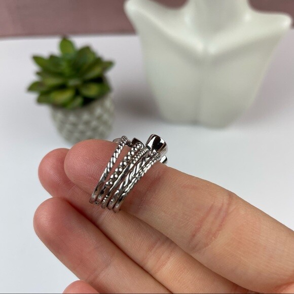 Silver 925 Blue Topaz Colored Stackable Rings Tha… - image 4