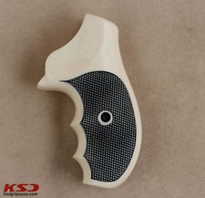 KSD Brand Ruger SP101 Compatible Ivory Acrylic Grips Diamond