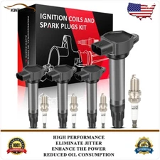 4 Ignition Coil & Spark Plug For Mitsubishi Outlander Sport 2.0L 2.4L 3.0L 3Pins