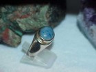 Vintage Sterling Silver Men's Blue Sodalite Cabochon Band Ring Sz 9 6.9 Gram — photo 7