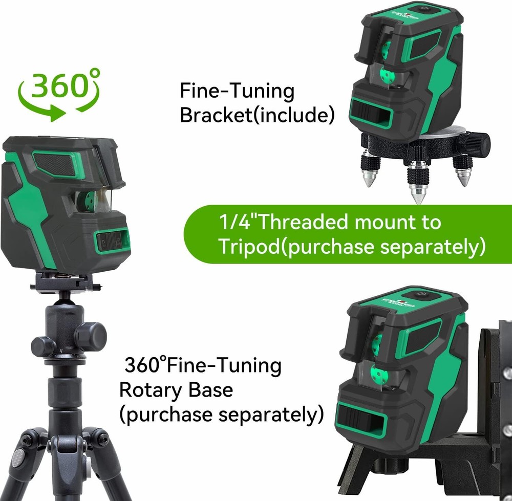 Laser Level Self Leveling, 2D Green Cross Line for Construction and