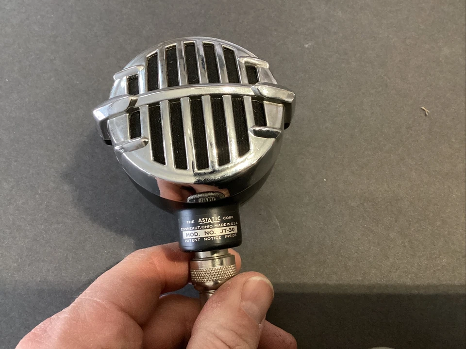 Vintage Astatic JT-30 Harp Mic Harmonica Microphone W/ Cord TESTED Free Ship - Image 2 of 4
