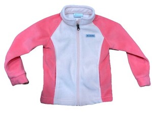 Columbia Girls 4T Pink Fleece Full Zip Jacket Pockets 4