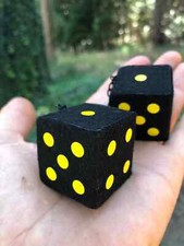Black Yellow Fuzzy Dice Solid Maple New Product Car Or Truck Hand Made In Usa Black Yellow Fuzzy Dice Solid Maple New Product Car Or Truck Hand Made In Usa
