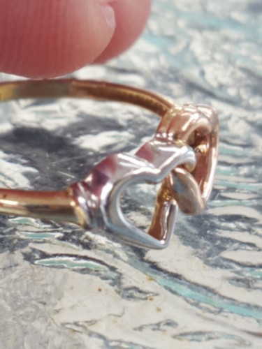Anillo Corazones Multi Tono Oro Sólido 10kt - Imagen 5 de 12