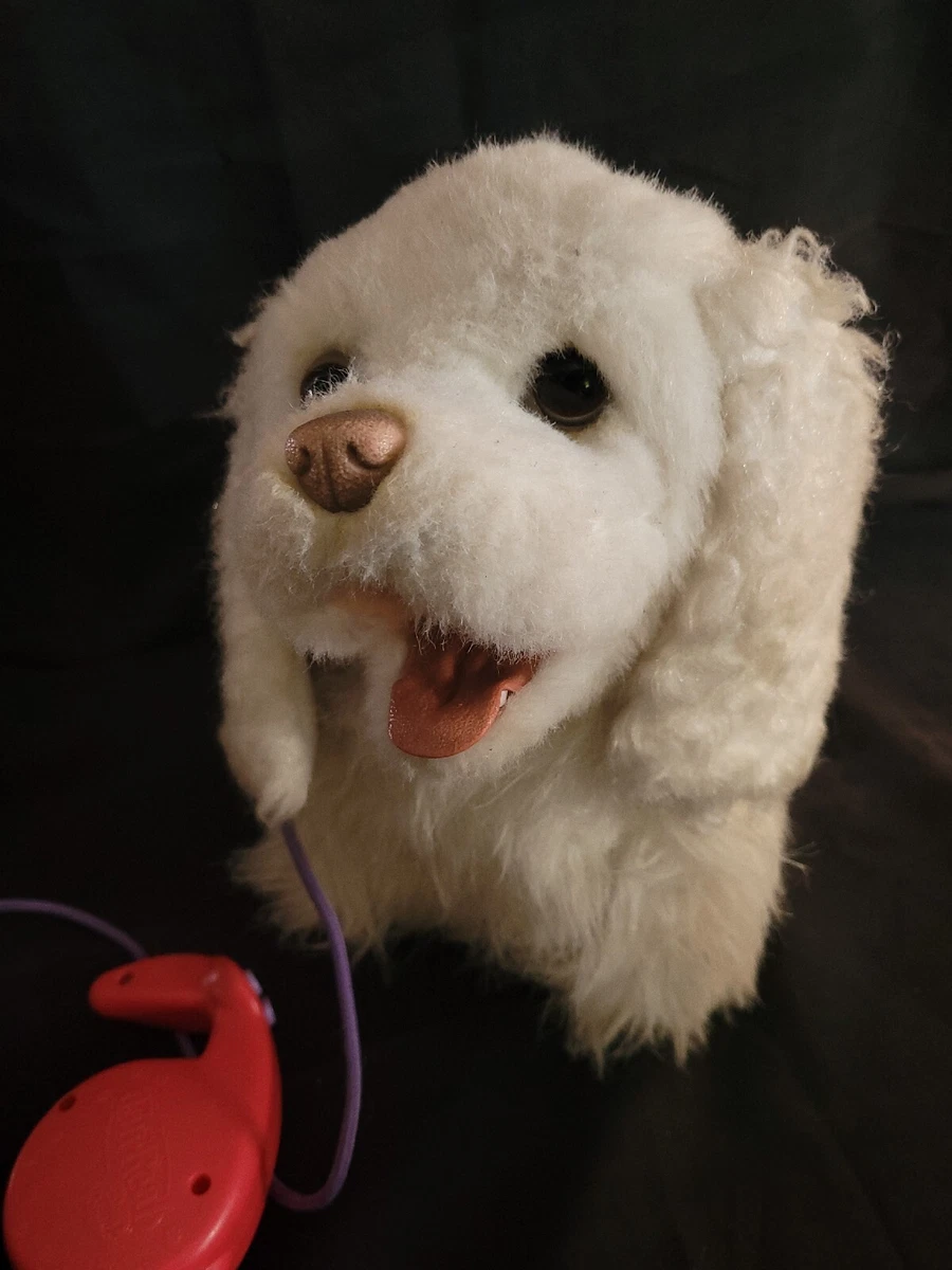 Fur Real Friends Get Up and GoGo Walking White Puppy Dog With Leash Hasbro 2010