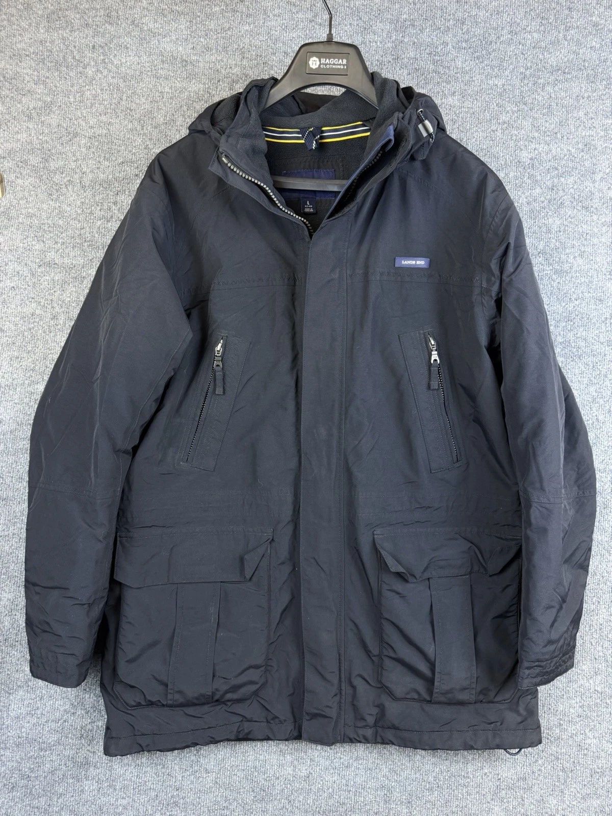 Lands End Squall Winter Parka Jacket Mens L 42-44 Waterproof Windproof Coat image 1