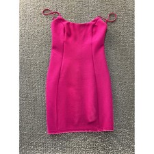 Lulus Magenta Pink Textured Bodycon Mini Dress Open Back Size Small Cocktail