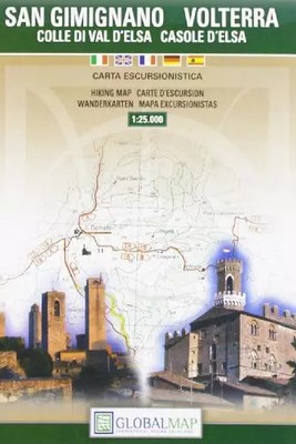 Volterra und San Giminiano. Colle di Val d'Elsa. Casole d'Elsa. Es Karte