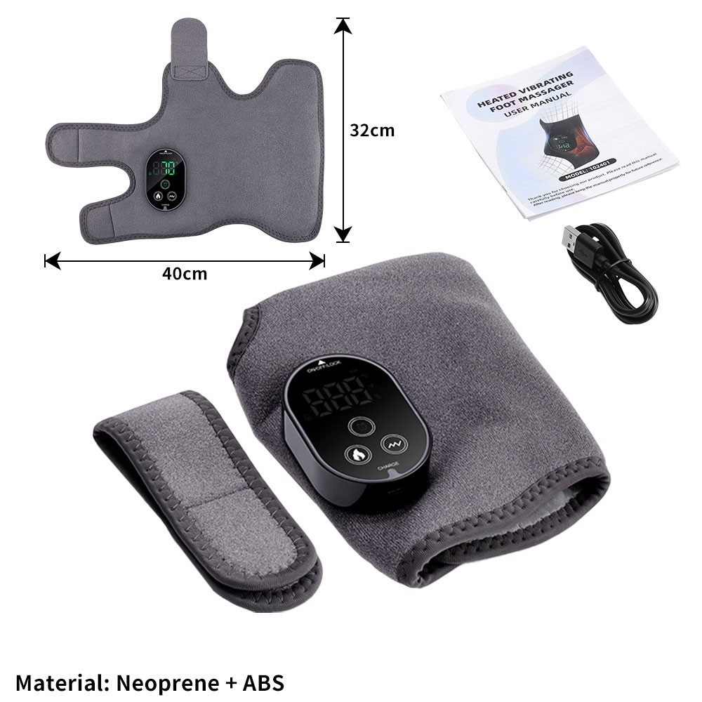 3-in-1 Electric Foot Ankle Massager Brace Pain Relief Heating Vibration Therapy