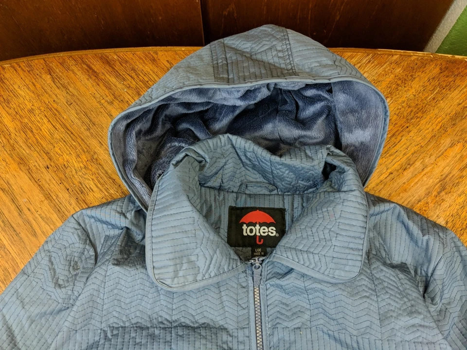 Chaqueta Totes Storm Talla Grande Retazos Acolchada Imitación Piel Forrada Azul *DEFECTO* leer Foto 3 de 4