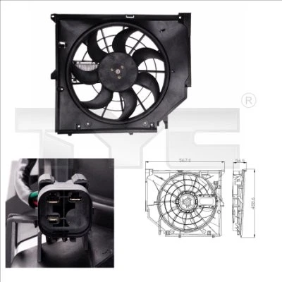 FAN ENGINE COOLING 803-0005 FOR BMW N42B18A N46B18A 1.8L M43B19 1.9L N46B20 2.0L - Image 2 of 4