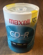 Maxell CD-R 700MB 80min 48X 100-Pack Spindle Data Music Photos Sealed New