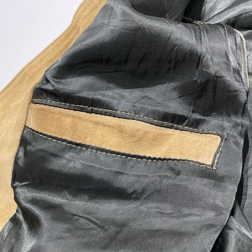 Giubbotto Vintage Uomo UK44 XL Marrone Marrone Marrone Pelle Scamosciata Oktoberfest Caccia Italia - Foto 9 di 11