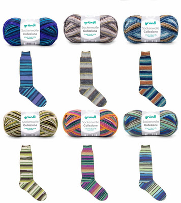 100g Gründl Sockenwolle Collezione l 4fach Garn stricken häkeln GP 64,90 /1kg